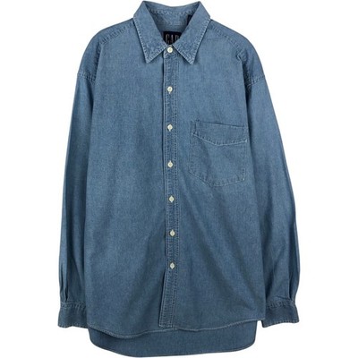 Used 90'S GAP Old Gap Long-Sleeve Chambray Shirt Men's Size M (approx.) Vintage