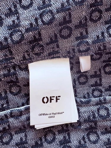 2k New Off-White c/o Virgil Abloh Jacket Coat Jacquard Denim Logo Men S Italy image 13