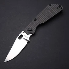 Strider Knives Full Titanium SnG - StriderStriped Ti / Stonewashed S30V Blade
