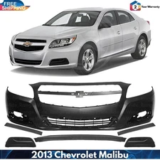 Front Bumper Cover Fascia & Fog Light Cover For 2013 Chevrolet Malibu
