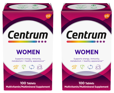 Centrum Women Daily Multivitamin With Iron 100 Ct Energy Immune Support 2Pk
