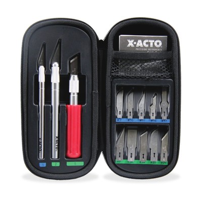 X-ACTO Compression Basic Knife Set, Includes 3 Knives, 13 Blades, Soft Carry ...