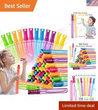 48 Pack Big Bubble Wands in 6 Vibrant Colors - Perfect Party Favors for Kids