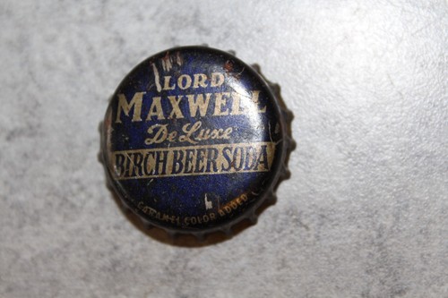 VINTAGE LORD MAXWELL BIRCH BEER SODA BOTTLE CAP PHILADELPHIA