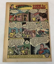 1950 SUPERMAN cartoon PSA ad page ~ DEFEAT ANTI-SEMITISM