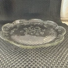 Vintage Anchor Hocking 12" Savannah Clear Round Glass Floral Pattern Plater