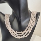 Rose Quartz Necklace Multi Strand Quartz Chips 47cm Long