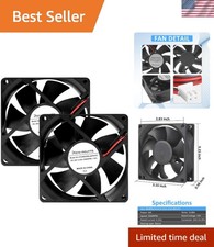 24V DC 80mm Cooling Fan - Silent Operation and Easy 2-Pin Connection - 2-Pack