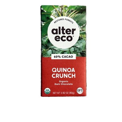 Alter Eco  Organic Chocolate Bar Dark Quinoa Crunch   2.82 Oz (Pack Of 12)