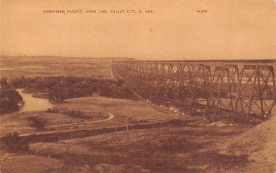 #ad Northern Pacific High Line Valley City North Dakota Post Card $4.99