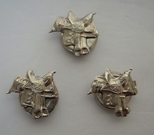 Vtg Silvertone Western Button Covers Set of 3 Cowboy Saddle