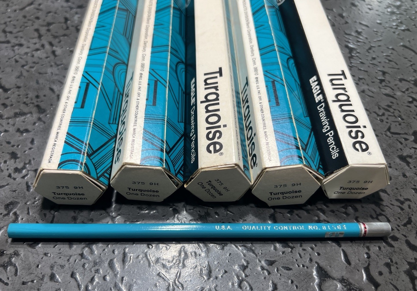 58 Vintage Berol Turquoise Eagle Drawing Pencils 375-9H