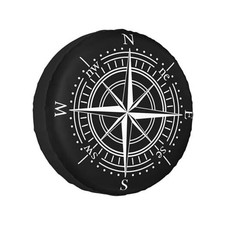 Spare Tire Cover for RV Camper Trailer Weatherproof Universal 15 inch Compass