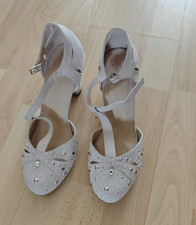 Damen Riemchen-Pumps Leder Beige Gr. 38 Block...