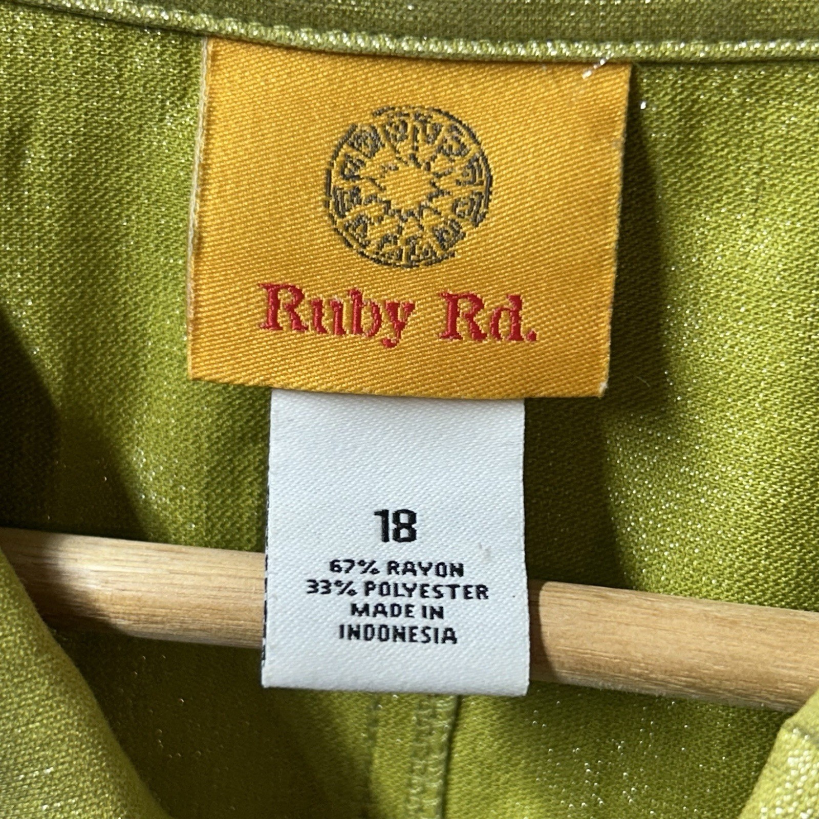 Ruby Rd Twilight Lime Metallic Light Jacket Shirt… - image 2