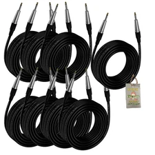 Guitar Cables Instrument Cord 8 Wire PACK Electric AMP Bass Music 1/4 Gold Jack