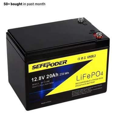 SEFEPOWER 12V 20Ah LiFePO4 Lithium Battery Deep Cycle Rechargeable Power