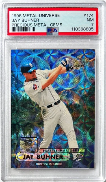 Jay Buhner 1998 Fleer Metal PMG Precious Metal Gem Jersey Number 19/50 PSA 7