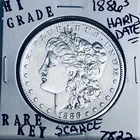 1886 S MORGAN SILVER DOLLAR HI GRADE GENUINE U.S. MINT RARE KEY COIN 7822