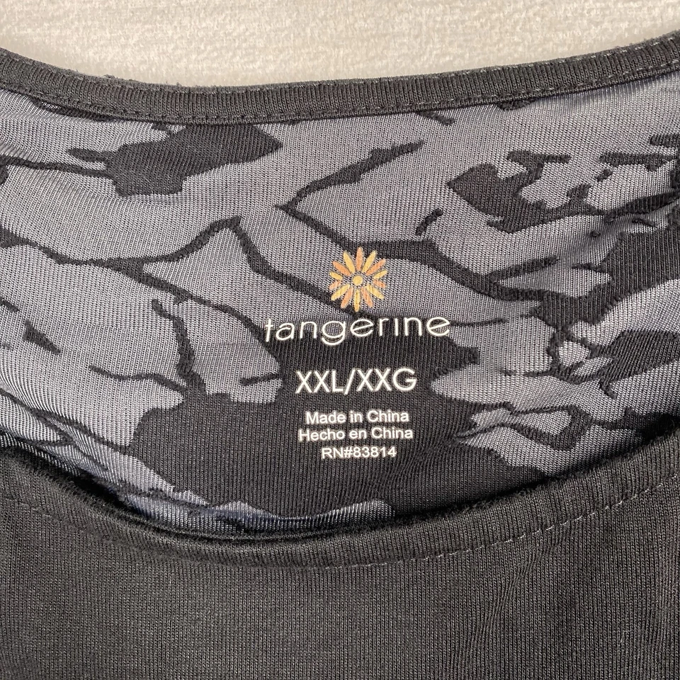 Camiseta sin mangas Tangerine para mujer XXL negra gris estampada túnica forrada ropa deportiva Foto 2 de 4