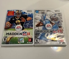 Madden NFL 11 & Madden NFL 13 Wii Games – Complete with Cases & Manuals – Tested