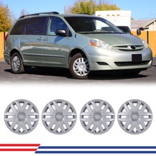 4 Pack 16 Hubcaps Silverblack Wheel Covers Snap-on For 2004-2010 Toyota Sienna