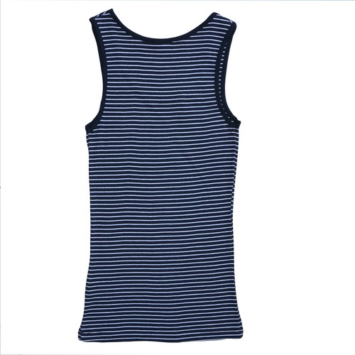 Ladies Ex M&S New Tank Sleeveless Thick 100% Cotton Rich Striped Fitted Vest 313 - Picture 6 of 10