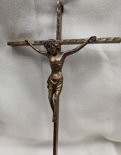 Wandkreuz - Kruzifix 50er Jahre - Christuskreuz - Metall - Höhe 30 cm - B78 - Bild 3 von 6