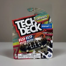 TECH DECK THROWBACK SERIES FLIP 2021 MINI SKATEBOARD FINGERBOARD BLACK WHITE