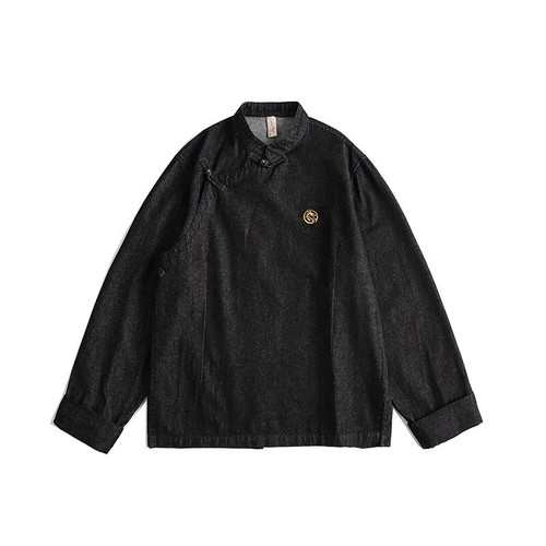 Men's Retro Style Japanese Amekaji Tang Tangzhuang Chinese Workwear Denim Jacket - Picture 20 of 27