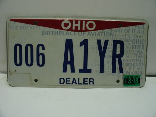 3 31 18 Ohio License Plate 006 A1yr Dealer Vintage As6221 Ebay