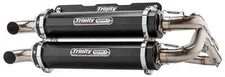 Trinity Racing Black Stage 5 Dual Full Exhaust Muffler For 2018-2022 RZR RS1