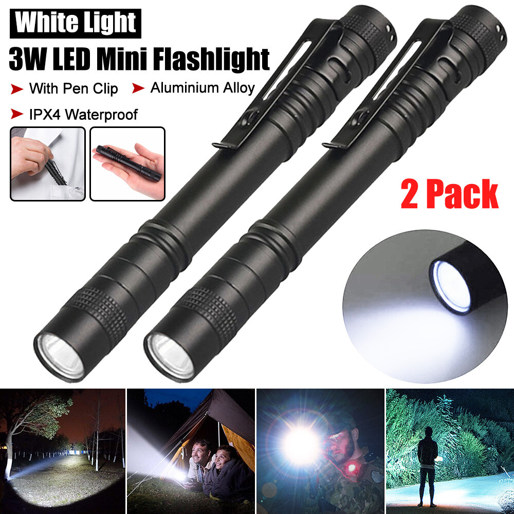 2X Super Helle Mini-LED-Taschenlampe Penlight Kleine Taschenlampe Taschen Stift