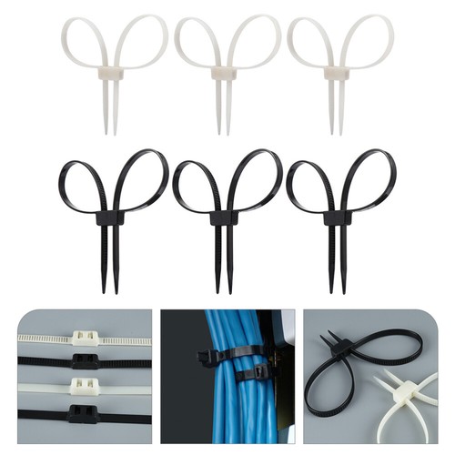 6pcs Heavy Duty Office Locking Wire Ties Mounting Cable Ties - Afbeelding 9 van 10