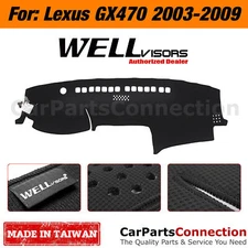 Wellvisors Black Dash Mat Dashboard Cover For 2003-2009 Lexus GX470
