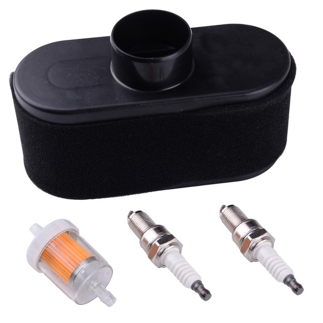 Fuel Air Filter +2x Spark Plug Fit For Kawasaki FR651V FR691V FR730V