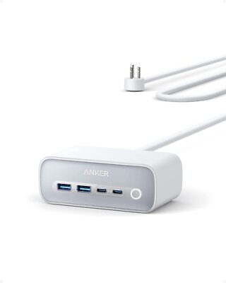 Anker 7-in-1 Strip 65W Power Delivery 5ft USB C&A &AC outlets Charging Station