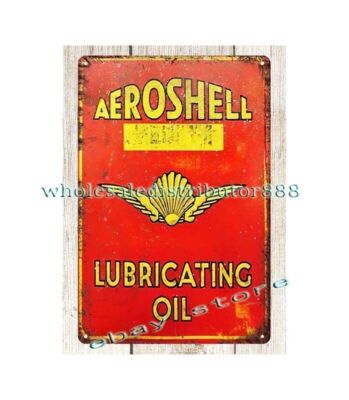 aeroshell lubricating oil metal tin sign nostalgic metal dorm room wall art