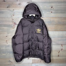 Vintage 2005 Adidas Puffer Down Parka Jacket Brown Puffy Men's Size XL