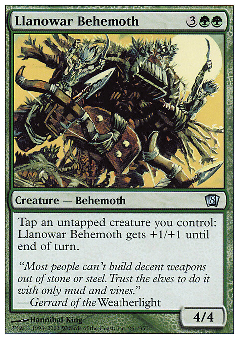 Magic the Gathering MTG Llanowar Behemoth (261) Eighth Edition   LP