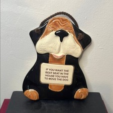Vintage Smokey Mountain Pottery Ceramic Dog Wall Plaque Best Seat in the House