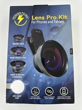 NIB POWER TO GO 11-PIECE PRO LENS KIT WITH LED LIGHT AND TRAVEL CASE