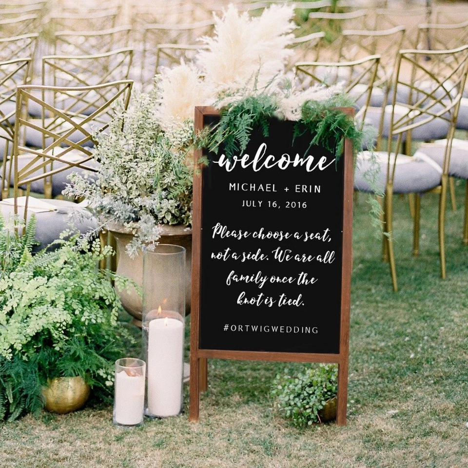 Large Wooden A-Frame Chalkboard Menu Sign Black Board Sidewalk Wedding Signage - Image 2 of 4