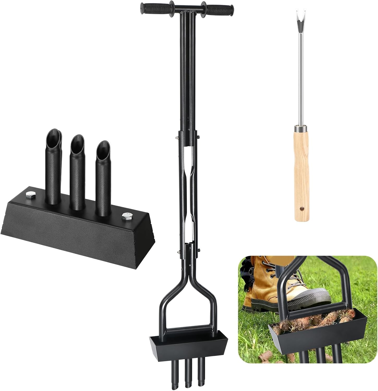 Aeratore Manuale Per Prato - Arieggiatore Con 3 Denti E Raccolta Terreno - Foto 10