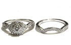 Neil Lane 14k white gold 1.19ct round diamond engagement ring wedding band set — photo 6
