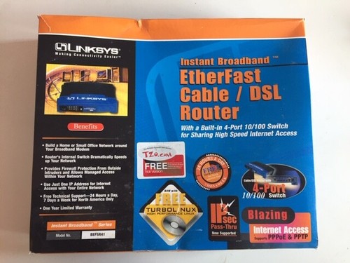 Linksys EtherFast Cable/DSL Router with 4-Port 10/100 Switch Model BEFSR41 - 第 1/3 張圖片
