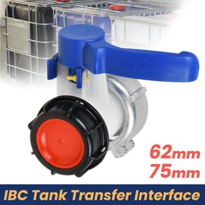 62mm 75mm Klappenhahn Auslaufhahn Ventil Adapter Für IBC Container Wassertank DE