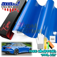 ESSMO PET Super Gloss Sapphire Blue Vehicle Vinyl Wrap Decal Sheet Like Paint