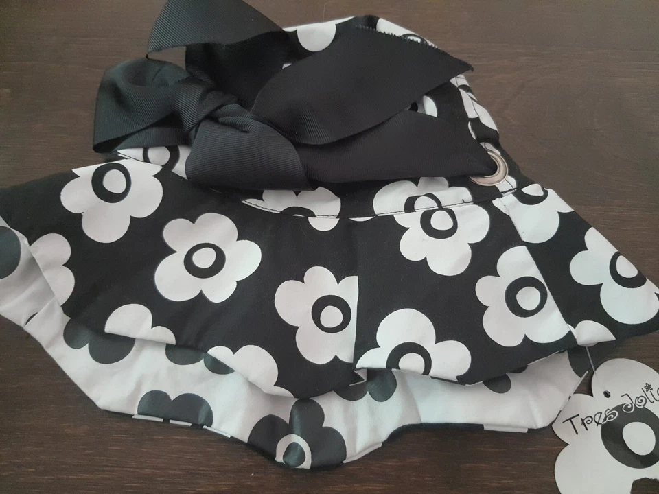 Sombrero cubo Mud Pie nuevo con etiquetas talla 0-12 meses negro blanco floral grande negro lazo Foto 2 de 4
