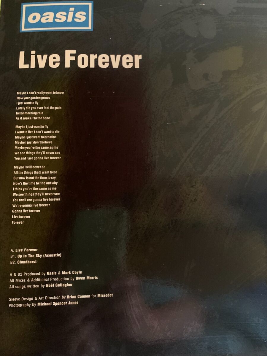 UNPLAYED Oasis Live Forever Cre185t 12 UNPLAYED Oasis Live Forever Cre185t 12